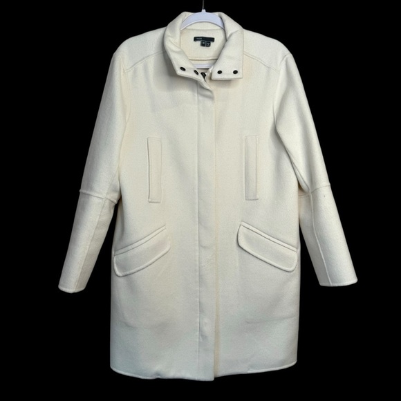Vince Long Winter Ivory White Wool Coat $1295 Without Hood XS - Picture 1 of 14